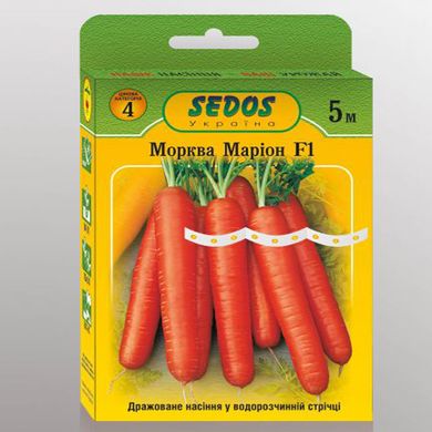 Насіння моркви Маріон F1 драже на водорозчинній стрічці 170 шт Sedos 5 м 11.0179 фото